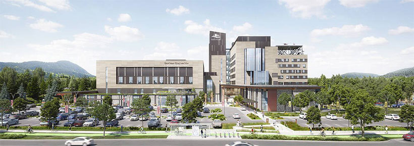 Rendering of hospital in the Cowichan Valley